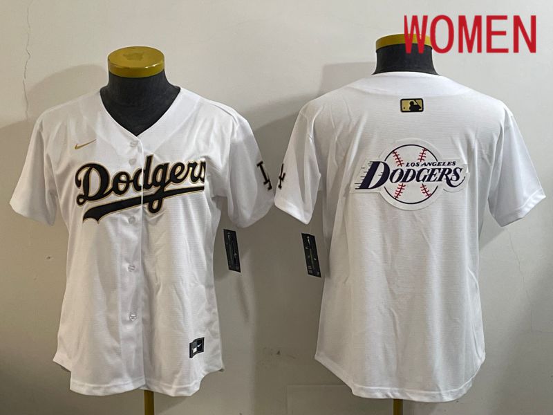 Women Los Angeles Dodgers Blank White Game 2024 Nike MLB Jersey style 12059